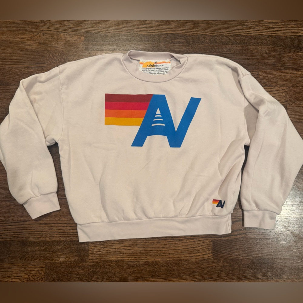 Aviator Nation Logo Relaxed Crew Sweatshirt